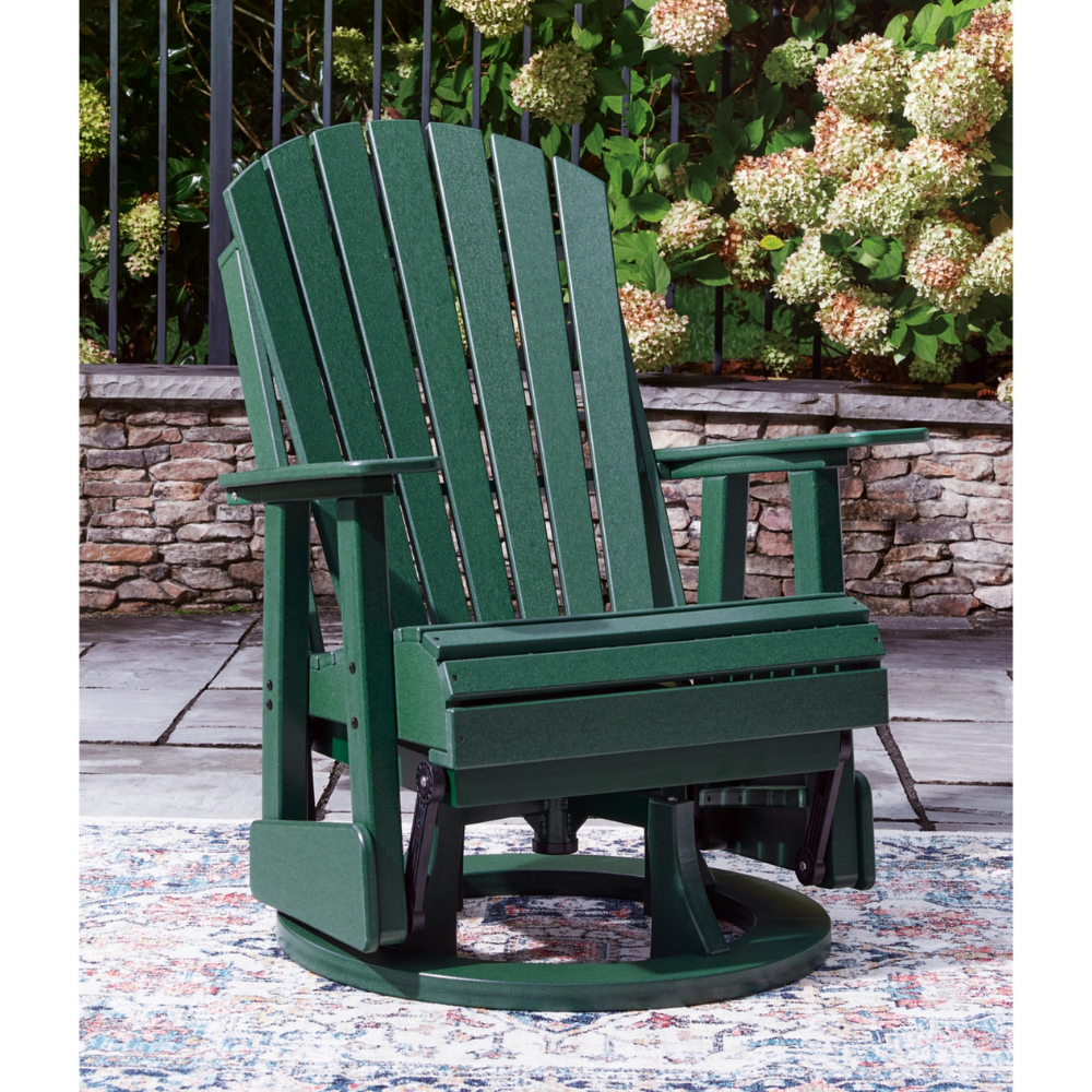 Hyland Wave Outdoor Swivel Glider Chair – Green