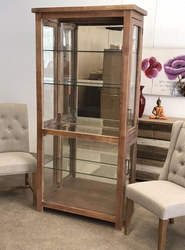 Victoria Glass Display Cabinet - Natural