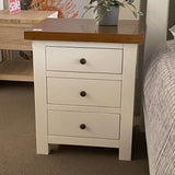 Imperial Coastal Bedside Table - White & Dark Oak