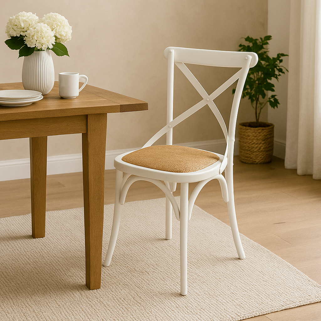 InStyle Cross Back Chair - White