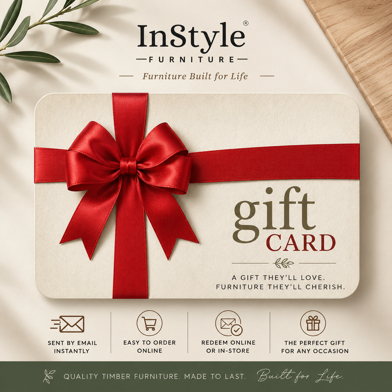 InStyle Furniture e-Gift Card (Send by Email)