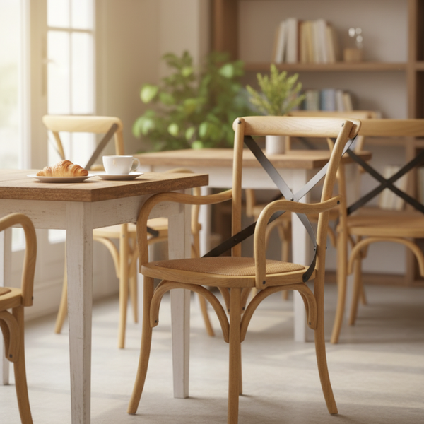 Industrial Crossback Carver Chair - Natural