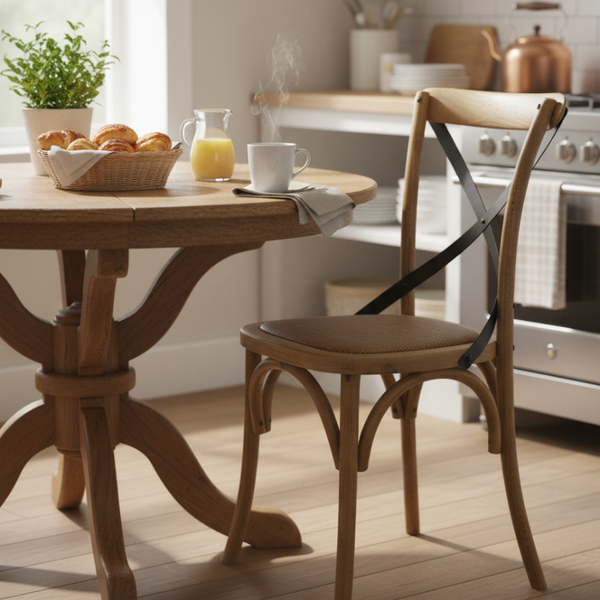 Industrial Crossback Chair - Natural