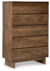 Isanti Tallboy Chest of Drawers - Light Brown