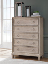 Jorlaina 5 Drawer Tallboy Chest of Drawers - Light Grayish Brown