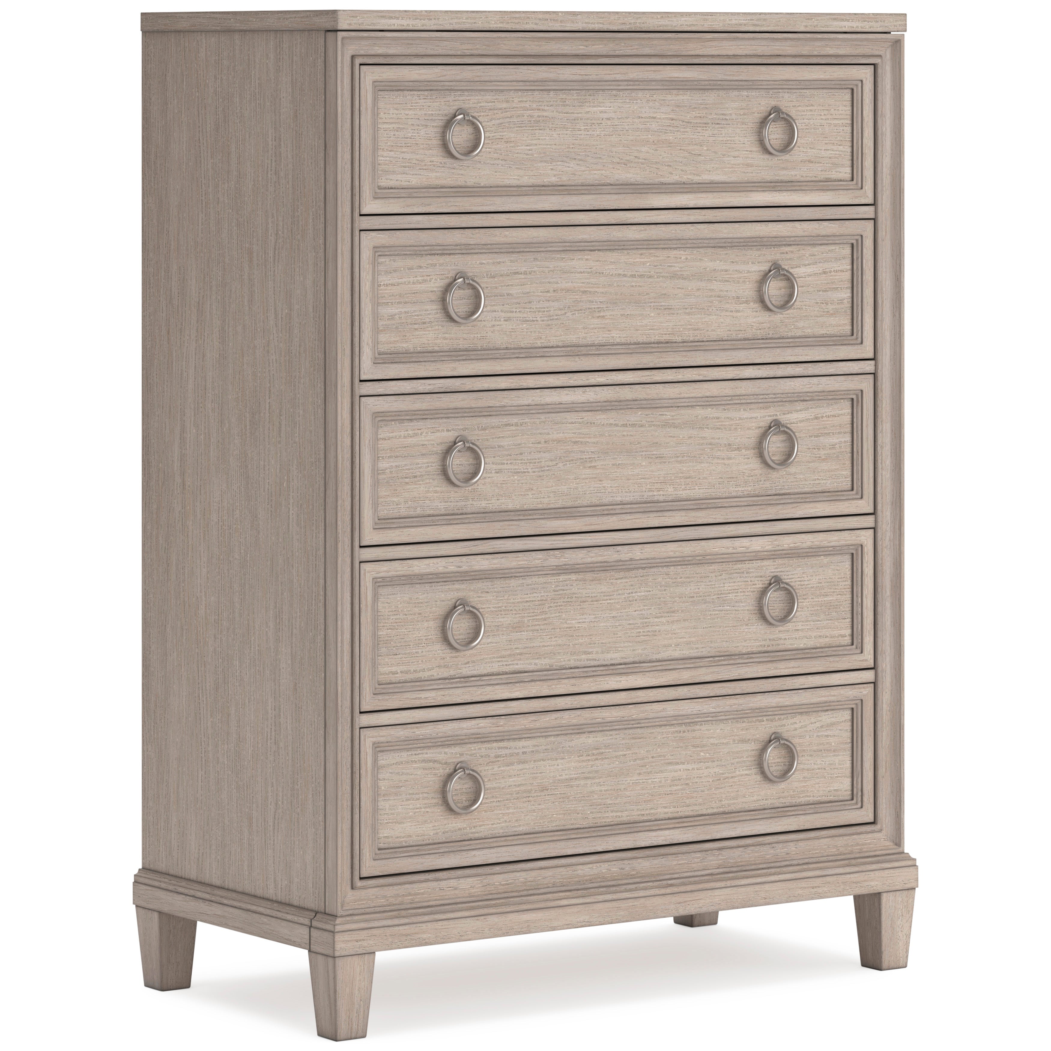 Jorlaina 5 Drawer Tallboy Chest of Drawers - Light Grayish Brown