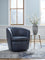 Kierreys Leather Swivel Chair Ocean