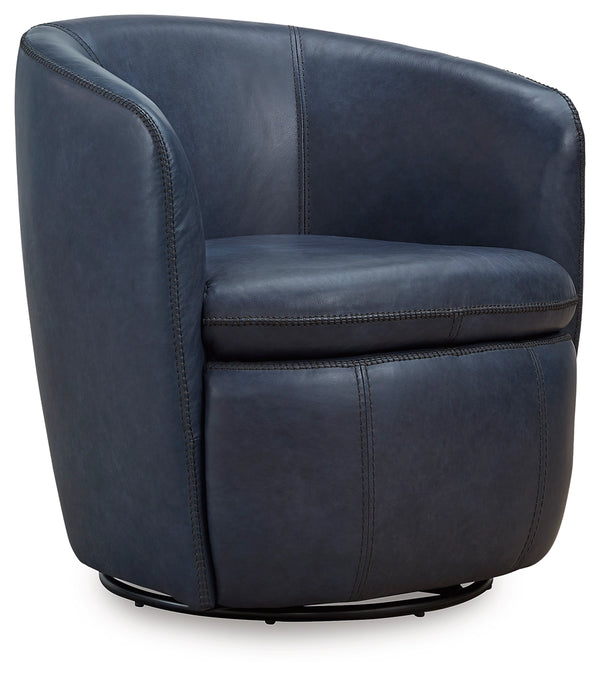 Kierreys Leather Swivel Chair Ocean