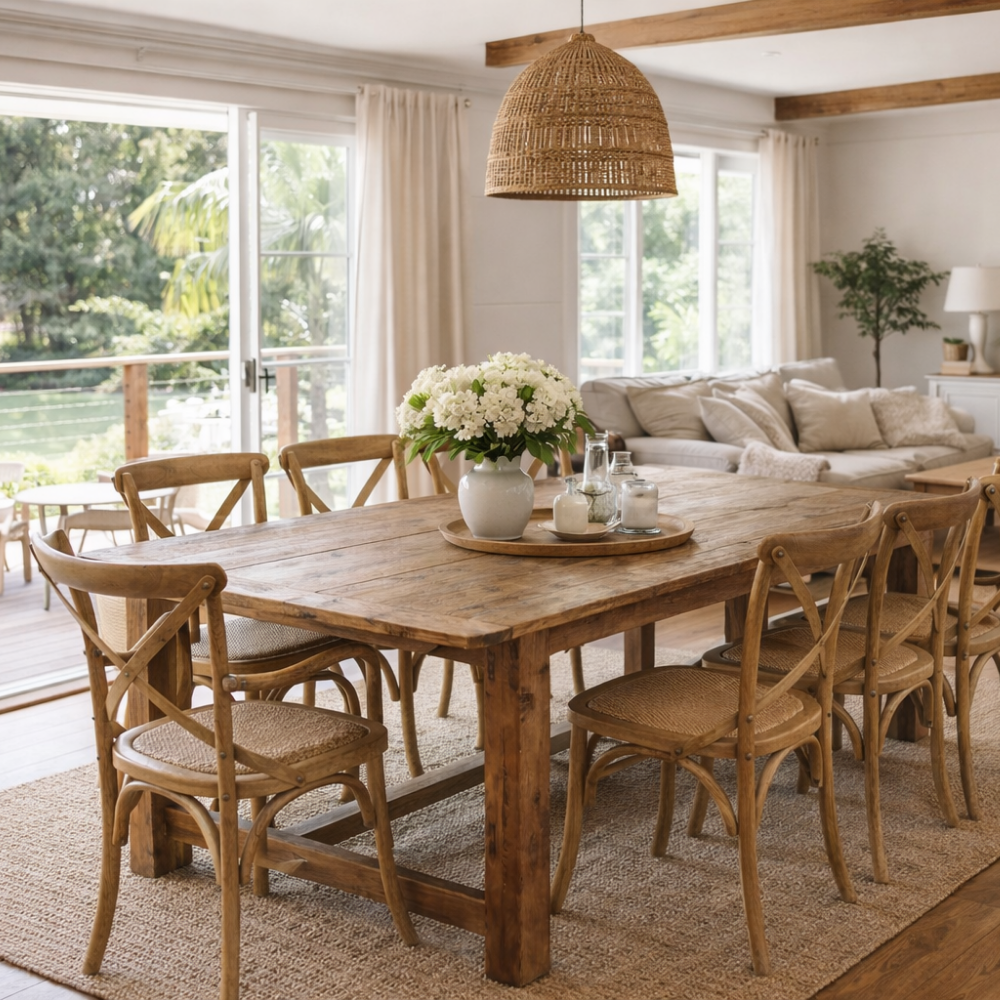 La Familia Natural Rustic Dining Table
