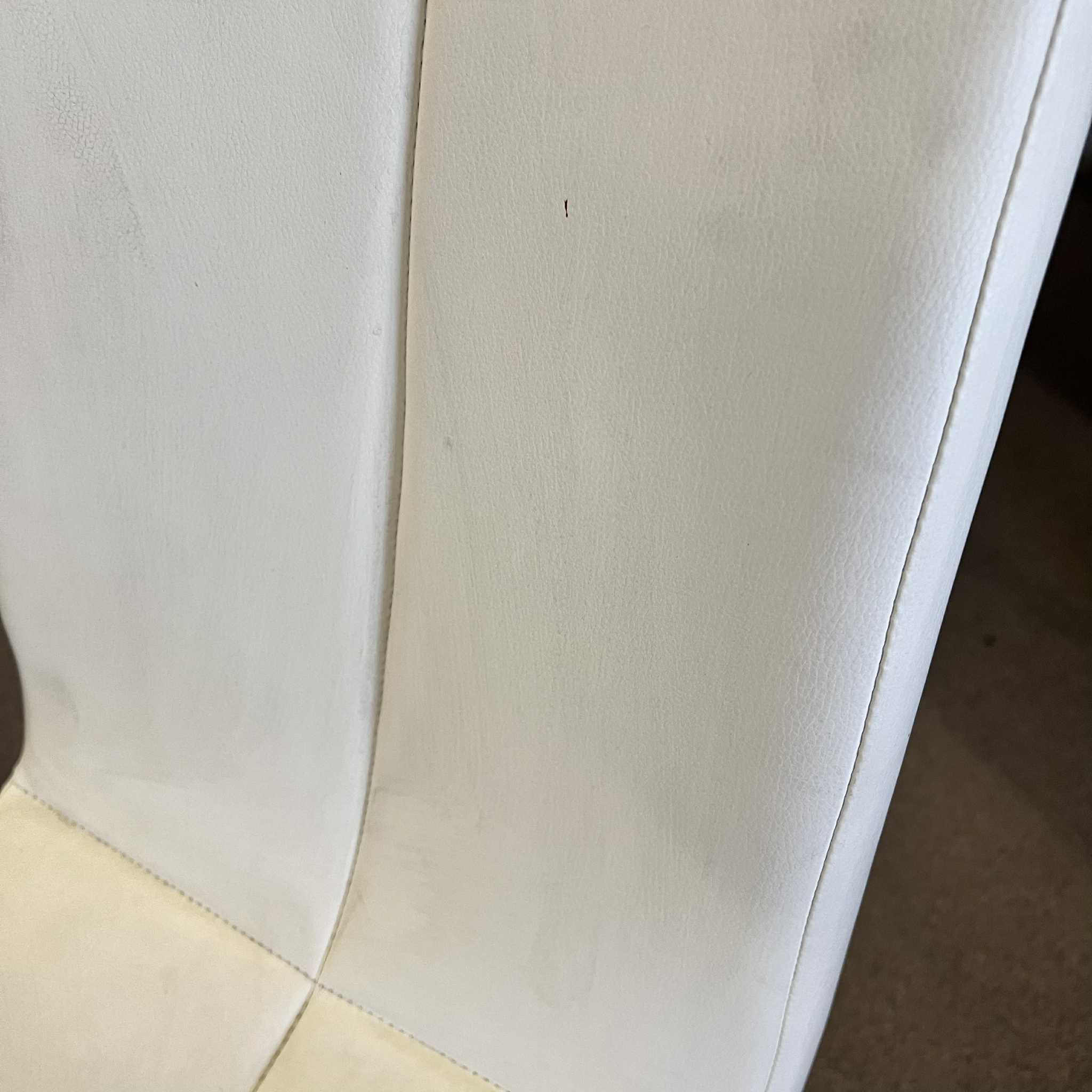 Lennox White PU Dining Chair with Black Metal Base