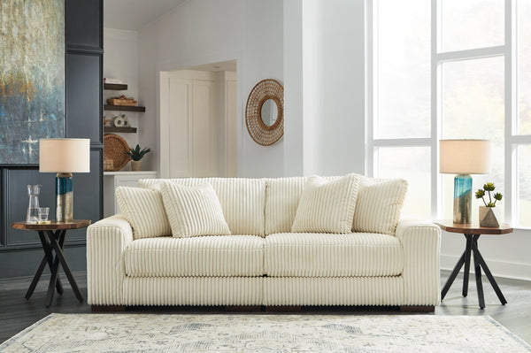 Lindyn 2 Seater Sectional Sofa Ivory Fabric