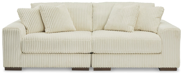 Lindyn 2 Seater Sectional Sofa Ivory Fabric