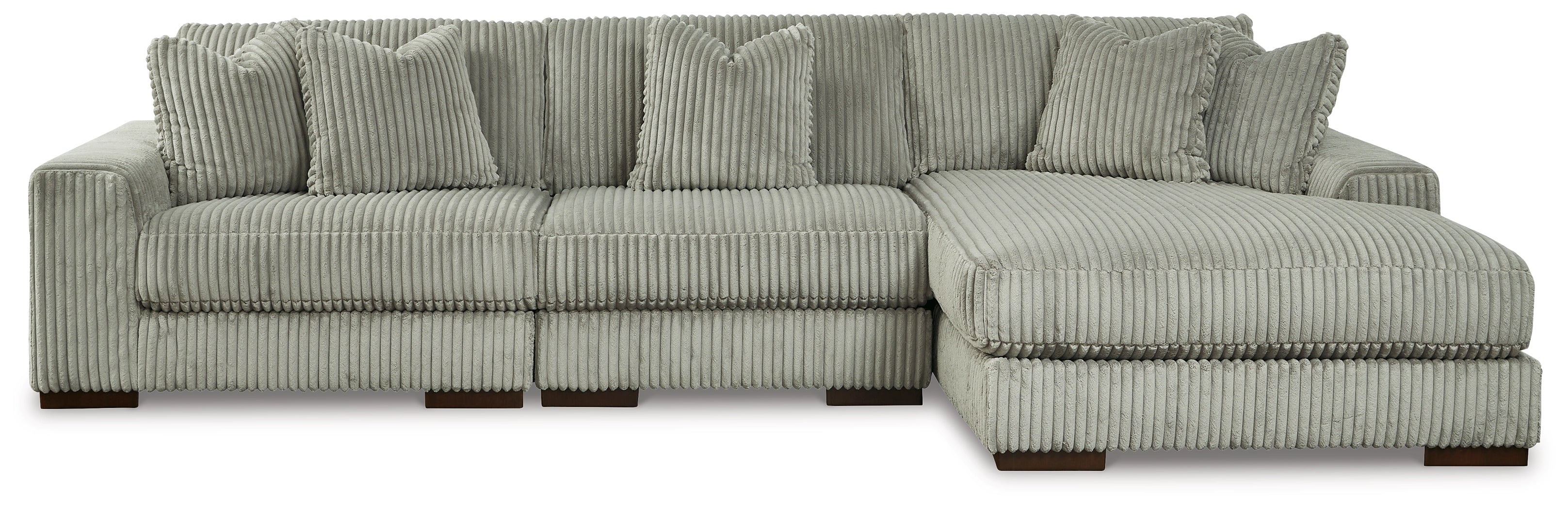 Lindyn 3 Seater Sectional with Right Hand Facing Chaise Fog Fabric
