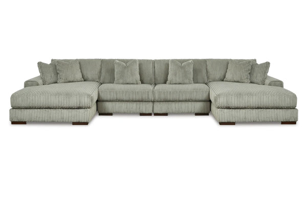 Lindyn 4 Seater Sectional Double Chaise Fog Fabric