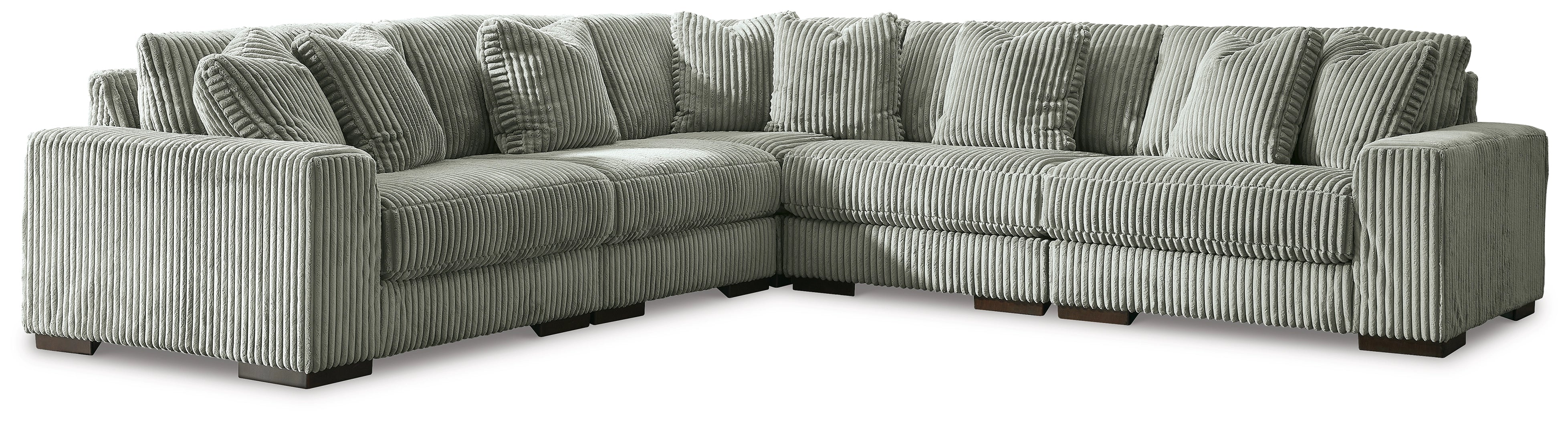 Lindyn 5 Seater Sectional Lounge Fog Fabric