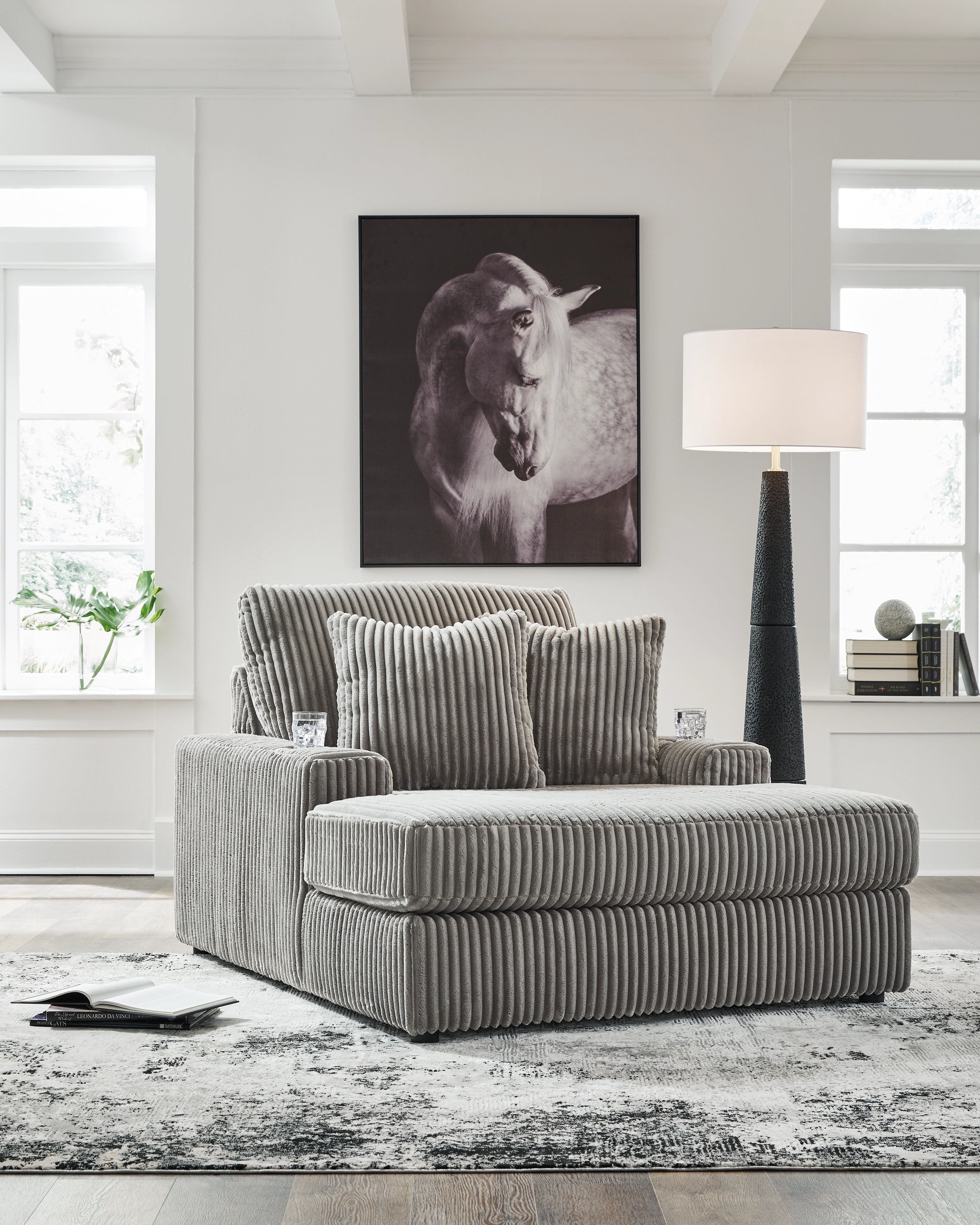 Lindyn Oversized Chaise Fog Fabric