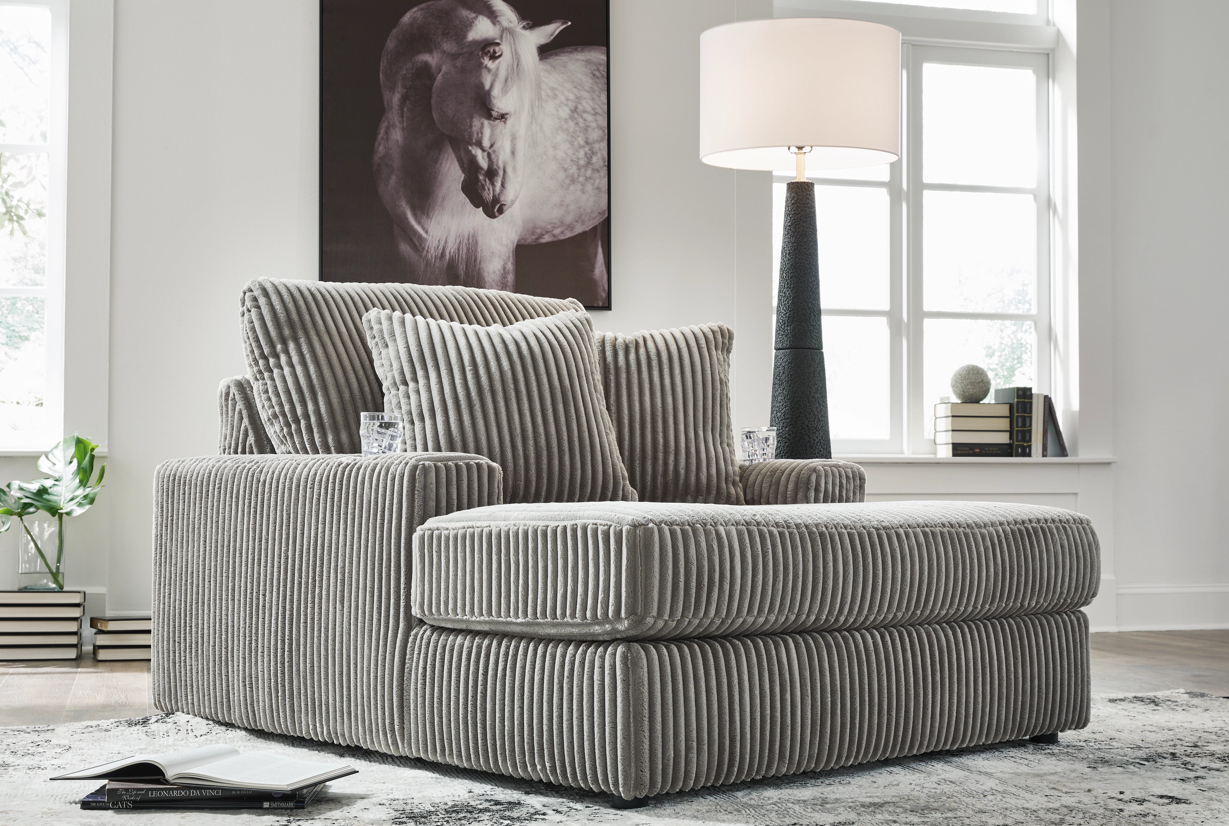 Lindyn Oversized Chaise Fog Fabric