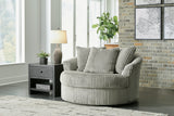 Lindyn Oversized Swivel Chair Fog Fabric