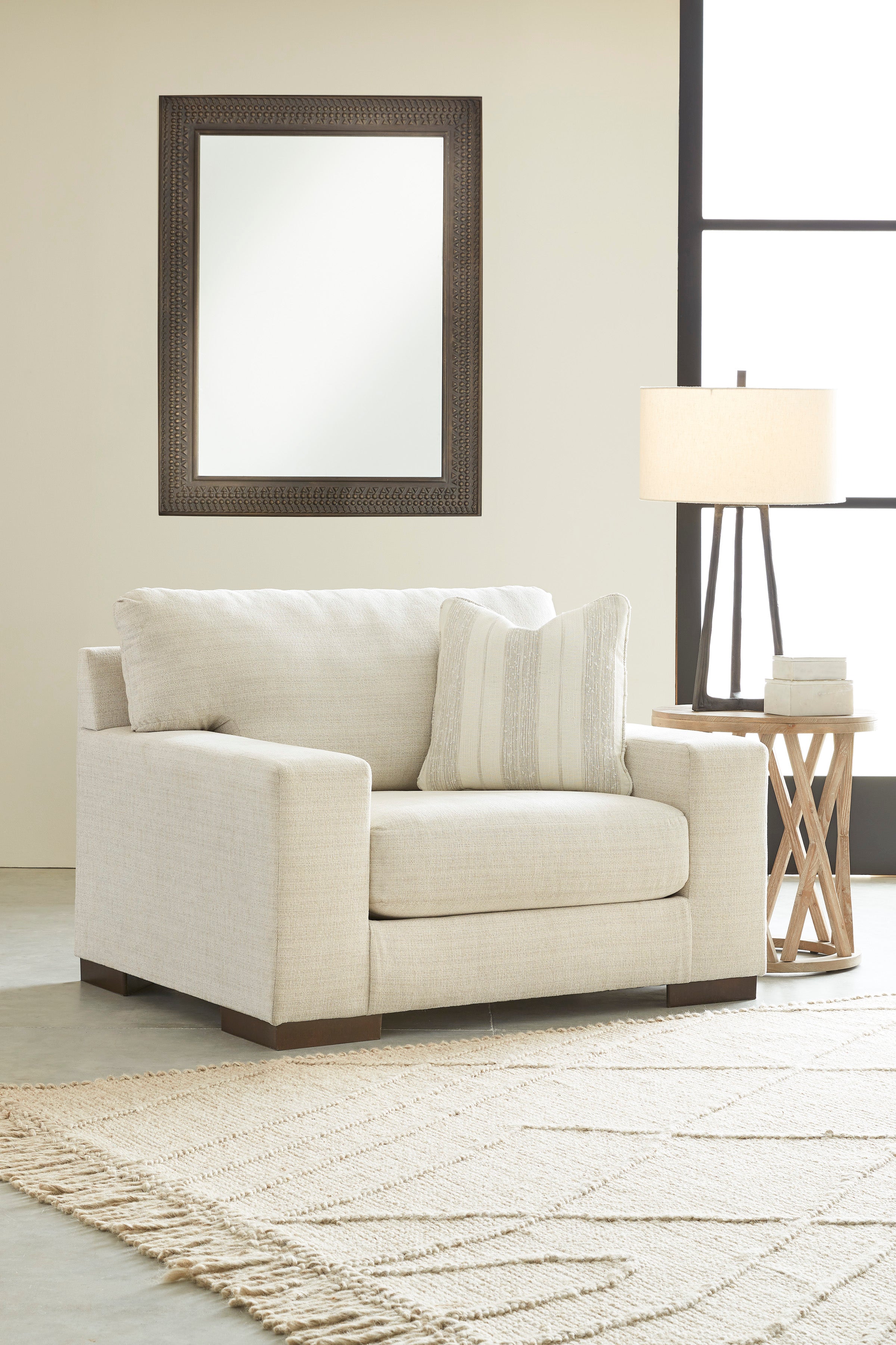 Maggie Oversized Armchair in Birch Fabric