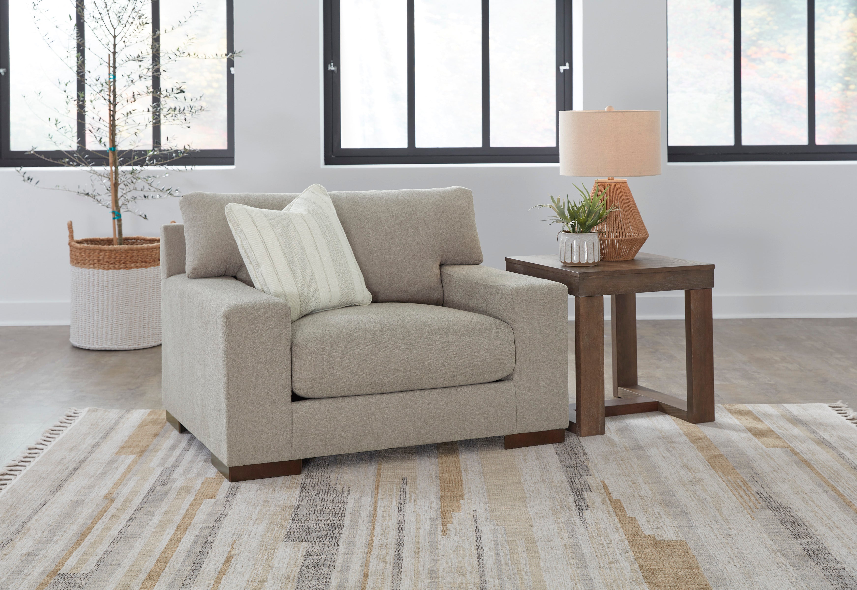 Maggie Oversized Armchair in Flax Fabric