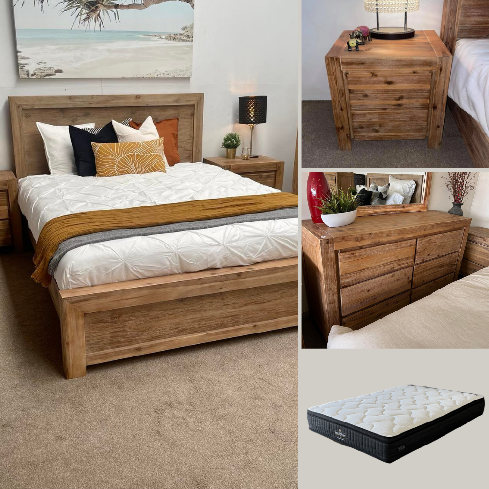 Matrix 5 Piece Double Bedroom Package with Dresser - Natural – InStyle ...