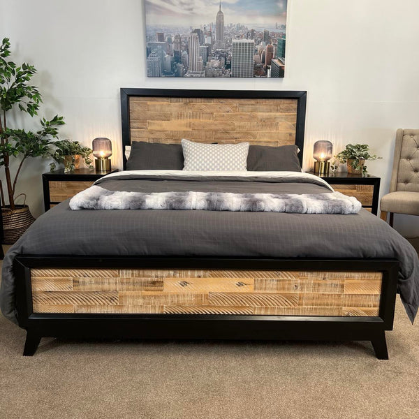 Miami Bed - Black & Natural