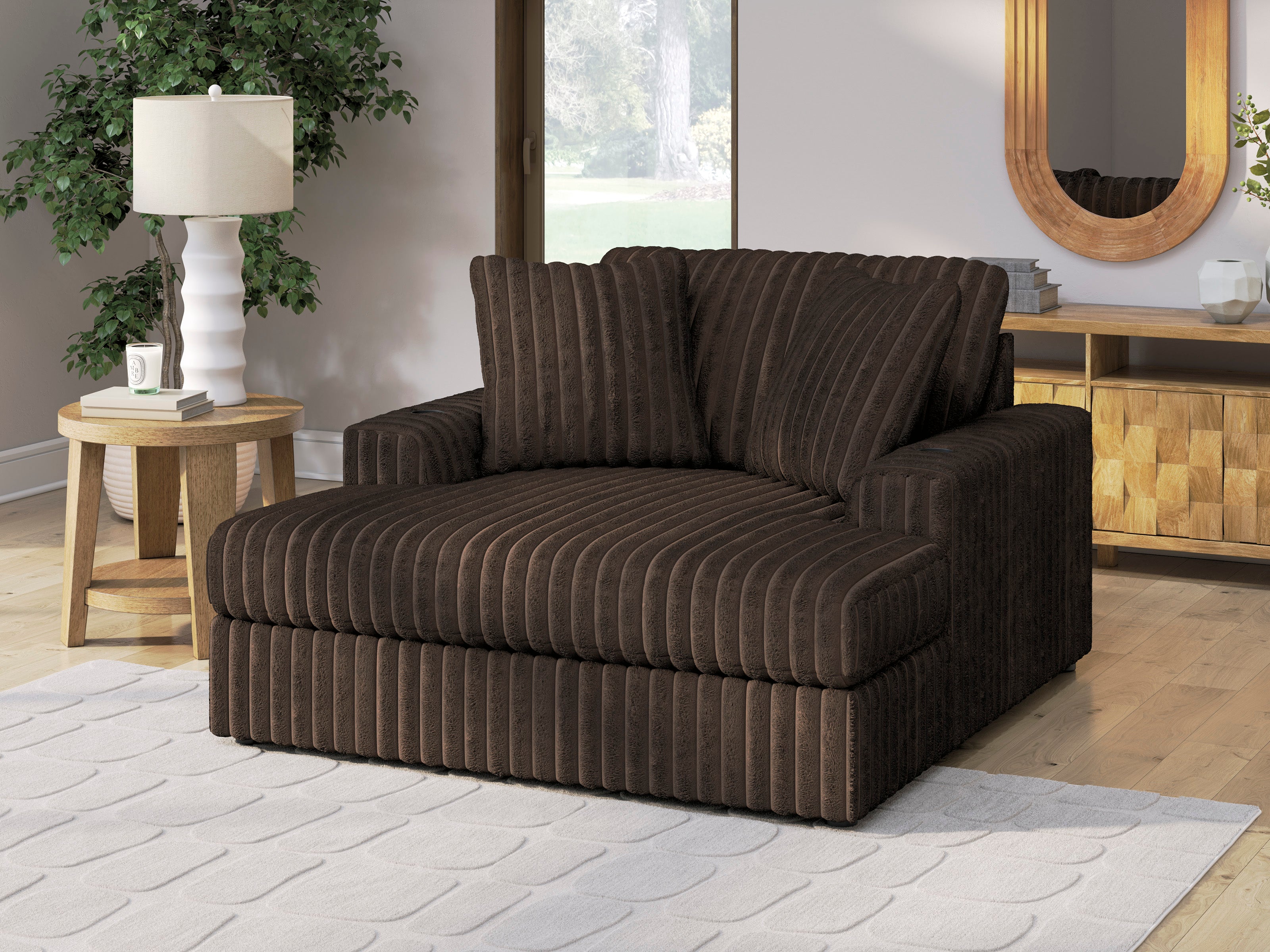 Midnight Madness Oversized Chaise Chocolate