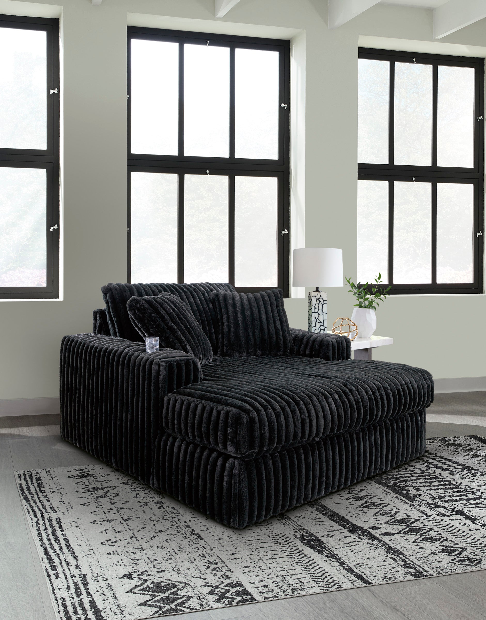 Midnight Madness Oversized Chaise Onyx