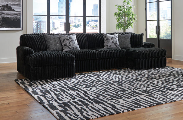 Midnight Madness 4 Seater Double Chaise Onyx