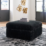 Midnight Madness Oversize Accent Ottoman - Onyx