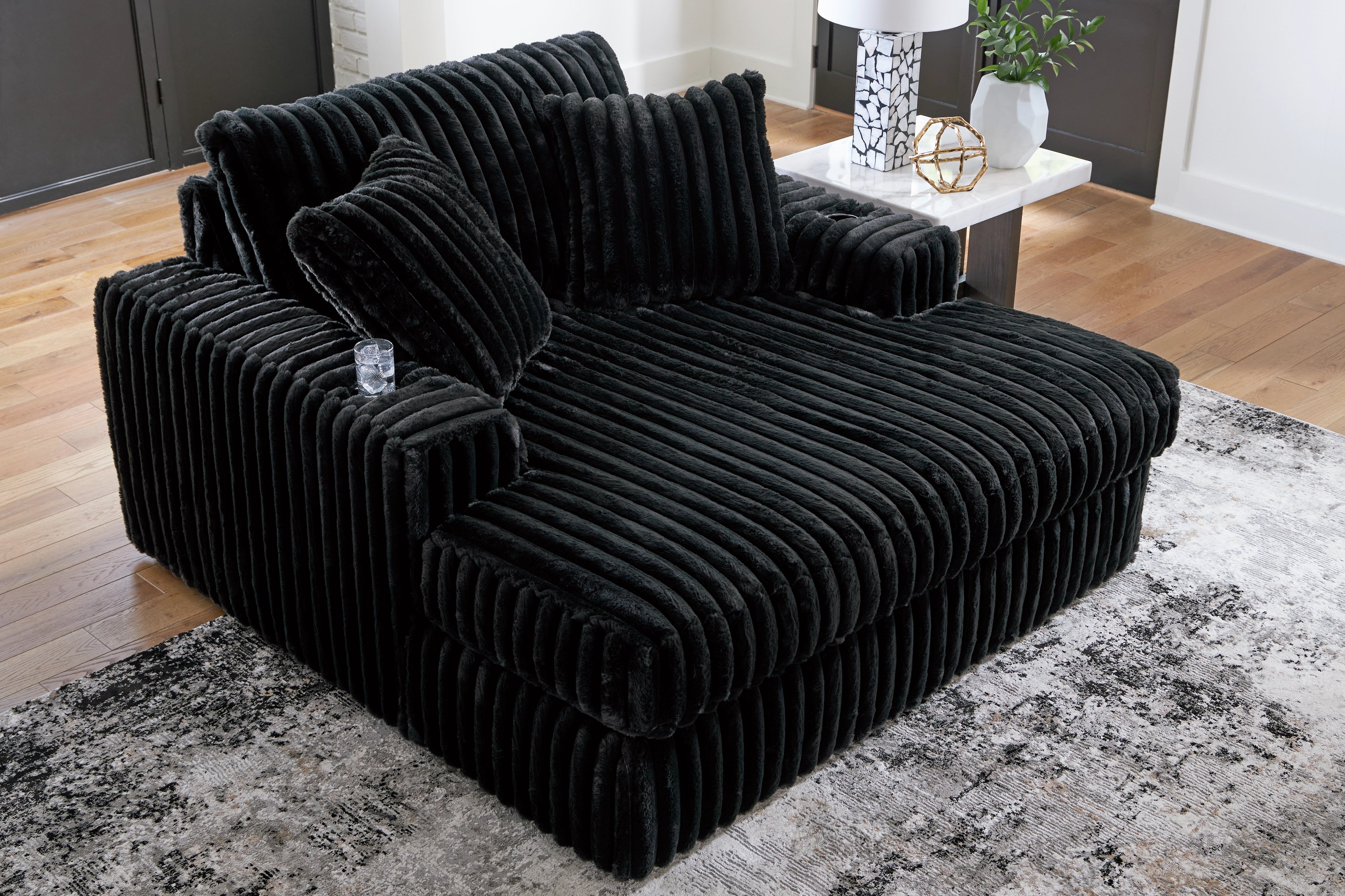 Midnight Madness Oversized Chaise Onyx