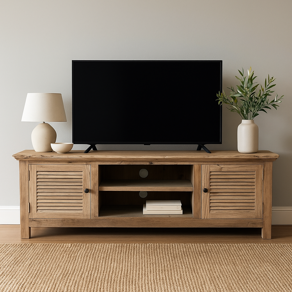 Mjolner 2-Door Entertainment & TV Unit 150cm | Recycled Elm Timber ...