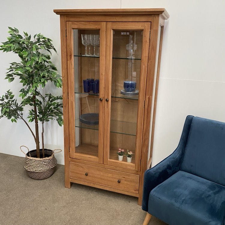 New Age Monash Glass Cabinet - Natural