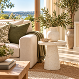 Nevada Round Side Table – Travertine