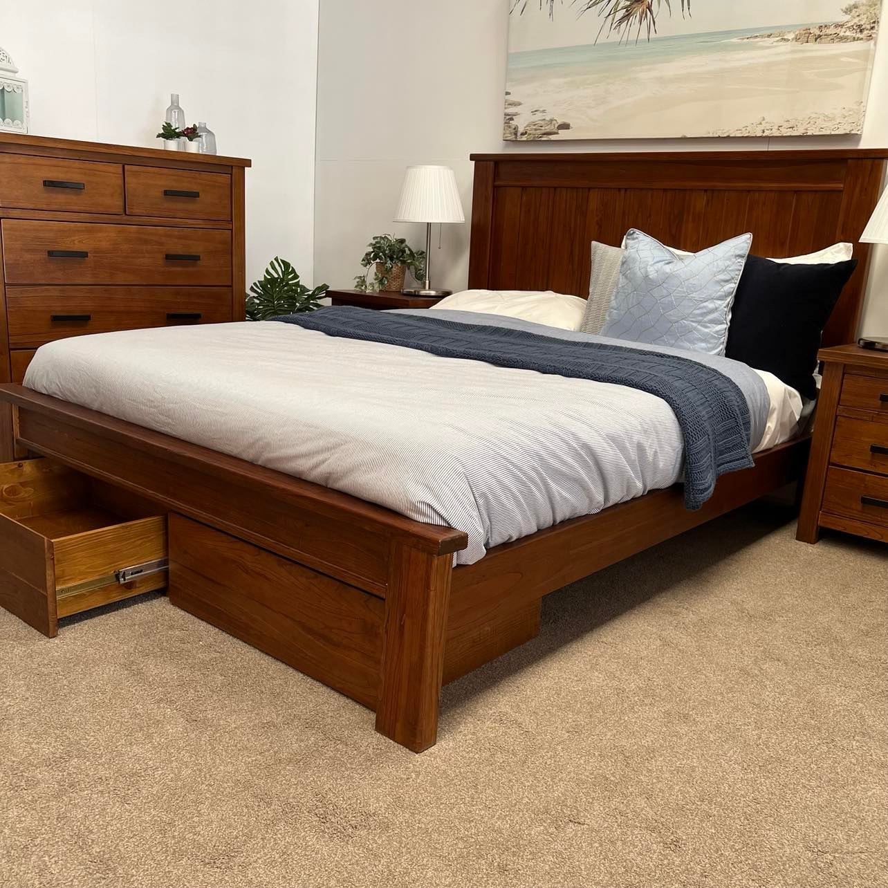 New Age Bed with Storage Drawer - Dark Oak
