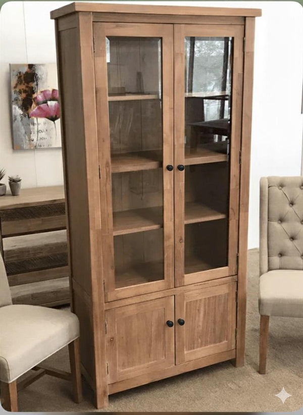 New Age Glass Display Cabinet - Natural