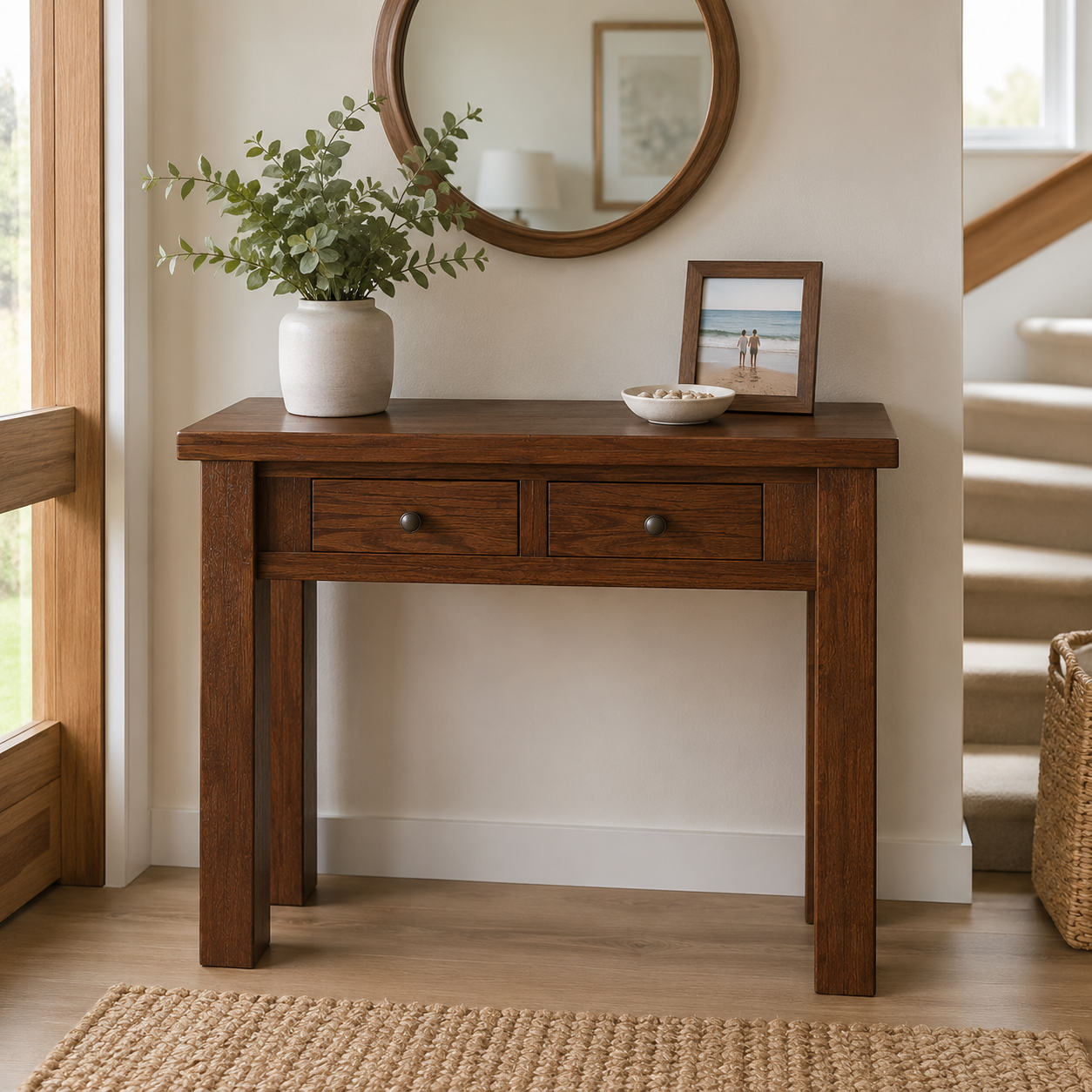 New Age 100cm Hall Stand - Dark Oak