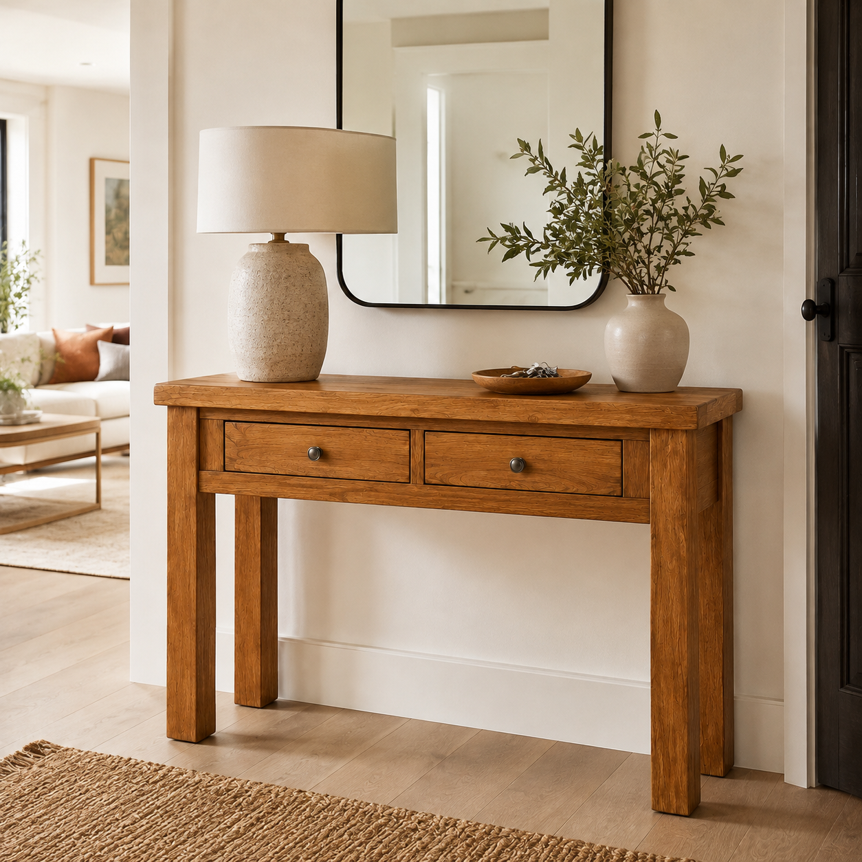 New Age 140cm Hall Stand - Dark Oak