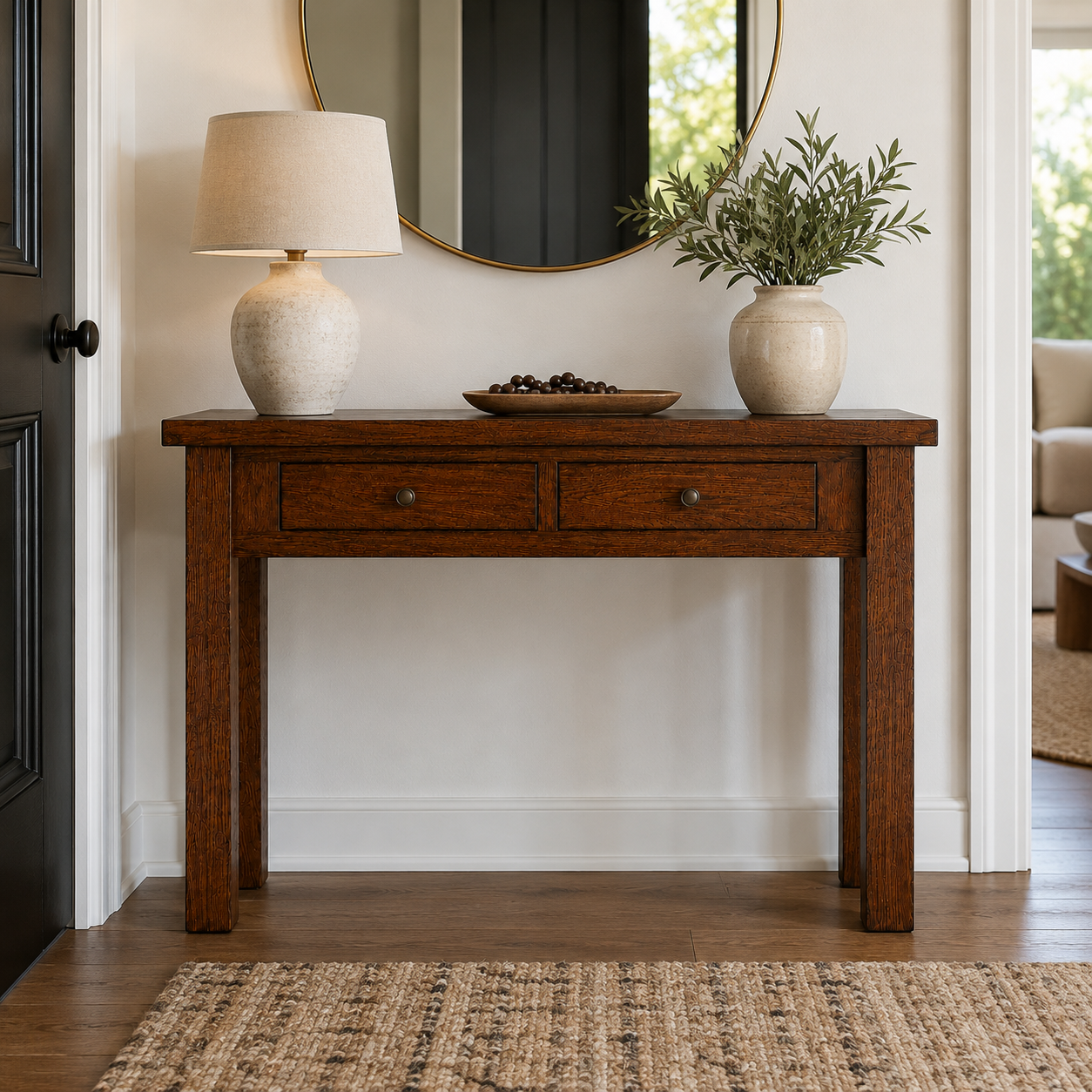 New Age 140cm Hall Stand - Dark Oak
