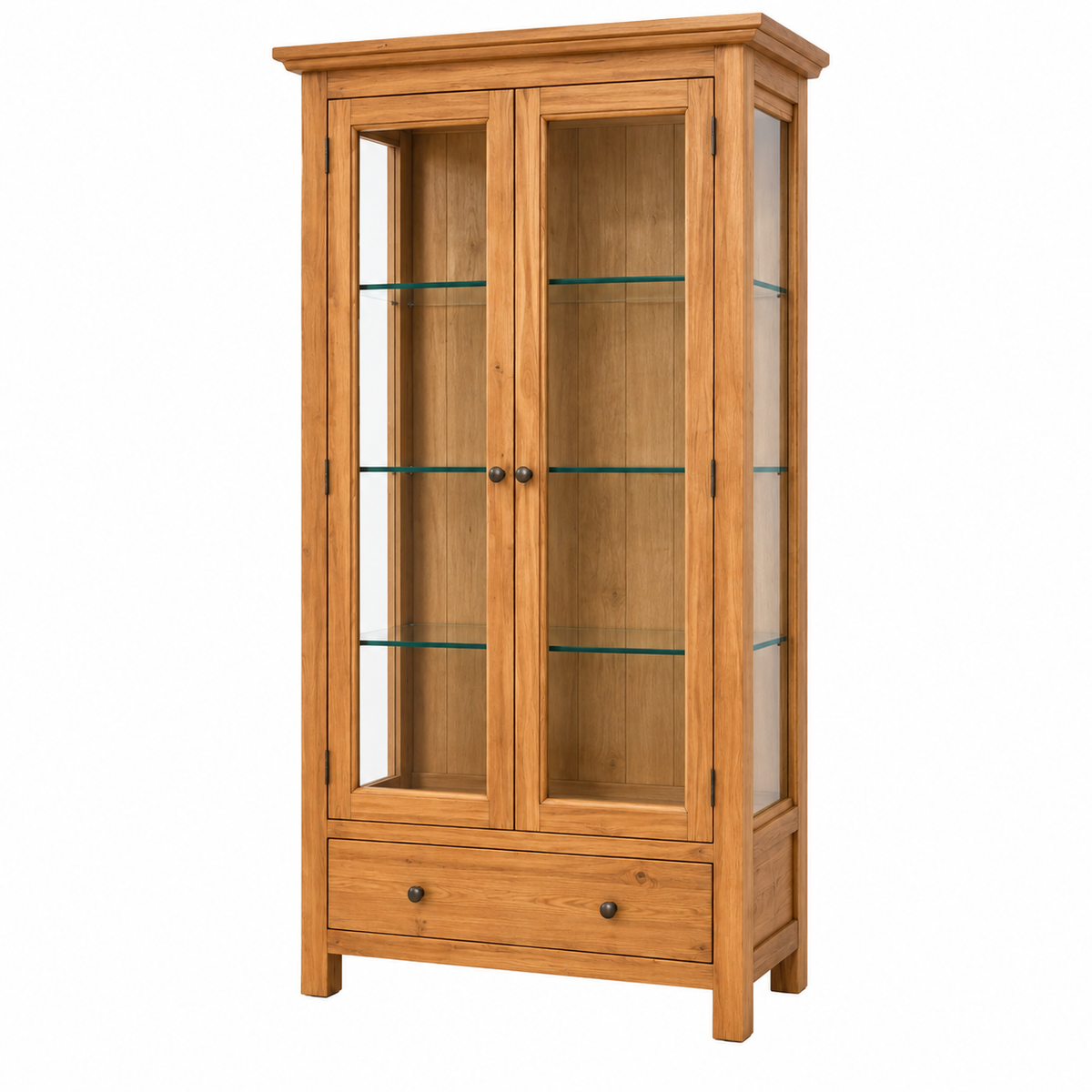 New Age Monash Glass Cabinet - Natural