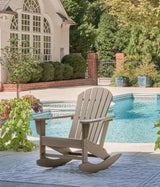 Sundown Treasure Driftwood Outdoor Rocking Chair with Cup Holder
