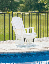 Hyland Wave Outdoor Swivel Glider Chair – White Adirondack Style