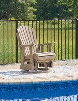 Hyland Wave Outdoor Swivel Glider Chair – Driftwood Finish