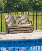 Hyland Wave Outdoor 2-Seater Glider Loveseat – Driftwood Finish