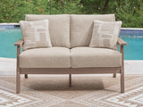 Cliffs Beach Outdoor Loveseat with Cushion – Driftwood