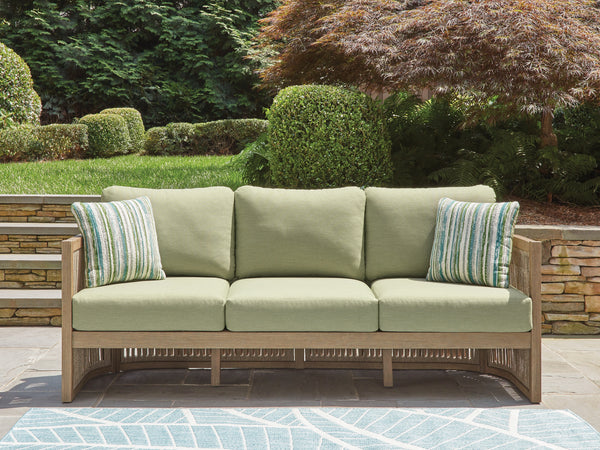 Vision Lane 3-Seater Outdoor Sofa with Nuvella® Green Cushions