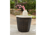 Kimora Outdoor Side Table with Marble-Look Top
