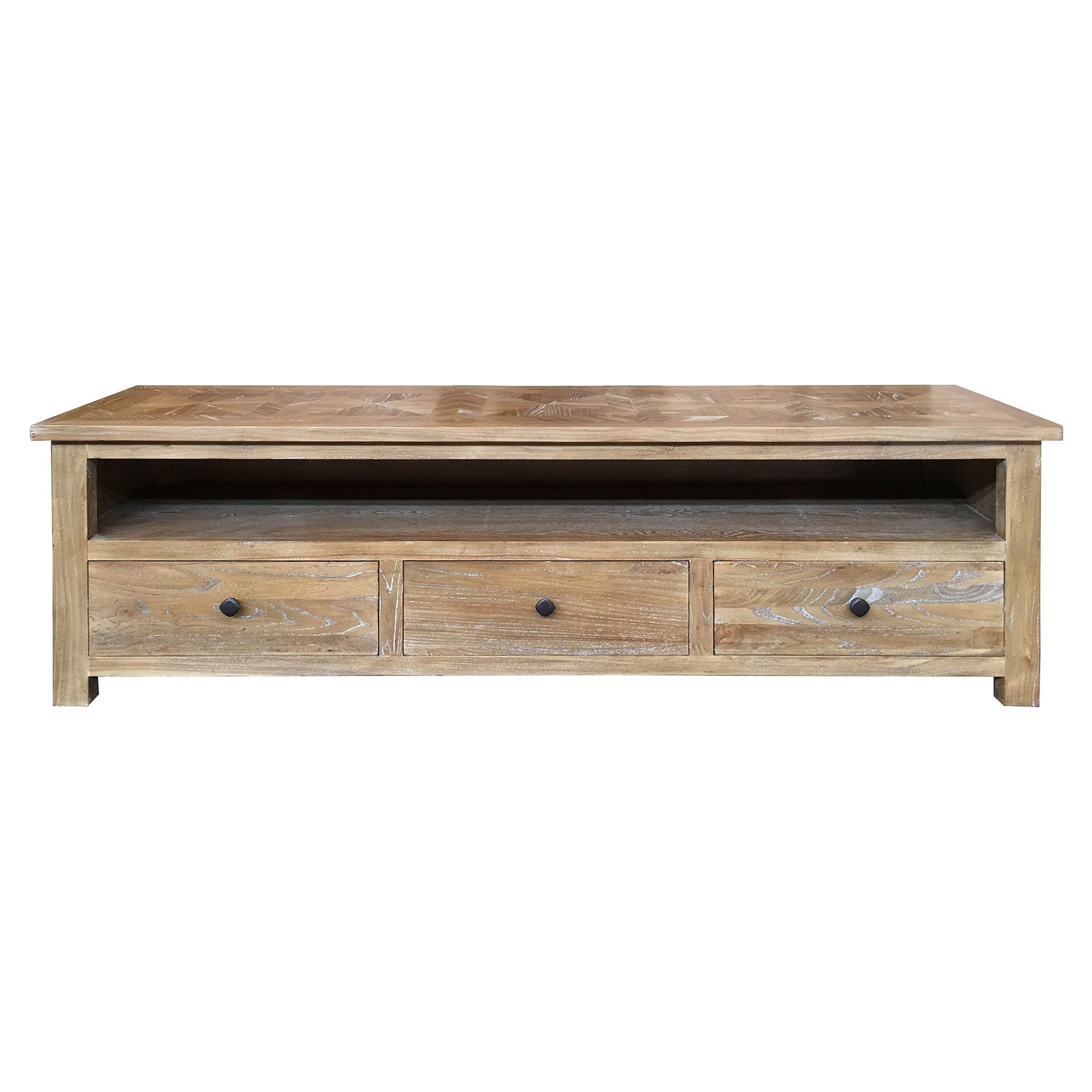 Kenthurst Royal 1900mm TV Unit – Recycled Elm & Parquetry