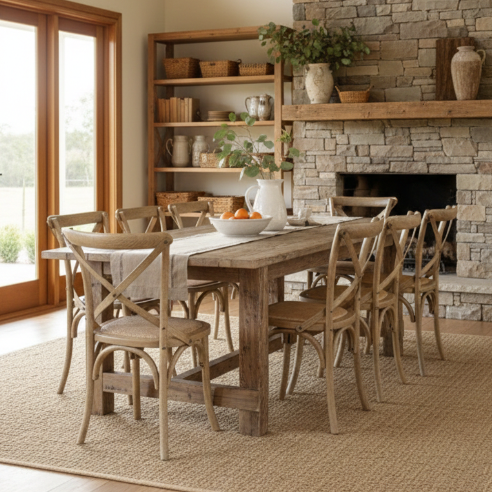 Perfecto Natural Rustic Dining Table