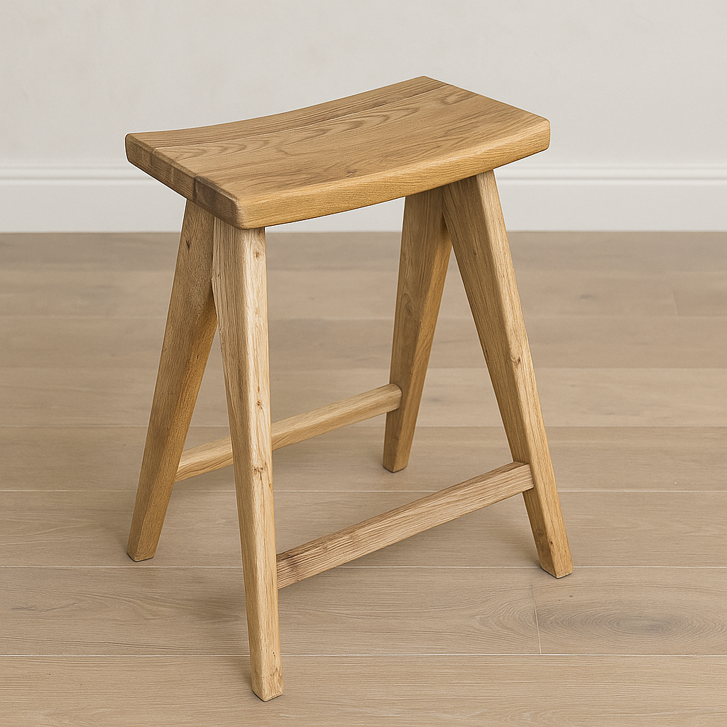 Portland 65cm Stool – Elm Top & Reclaimed Elm Legs